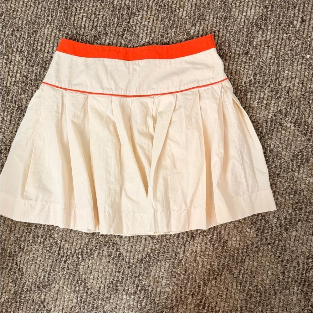Maeve by Anthropologie Cream Pleated Skirt Size 8 NWT